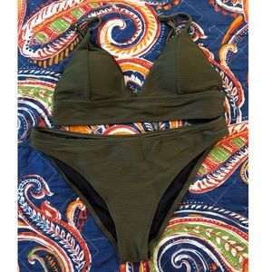 Cupshe ribbed triangle bikini